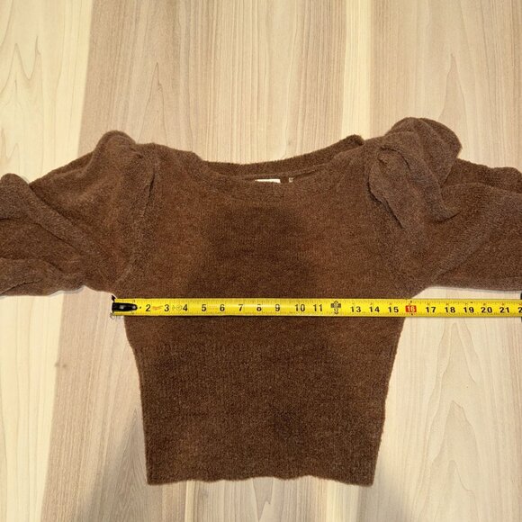 NWT The Westside Luna Boucle Light Brown Wool Blend Knit Sweater Women's Small S - Picture 2 of 7